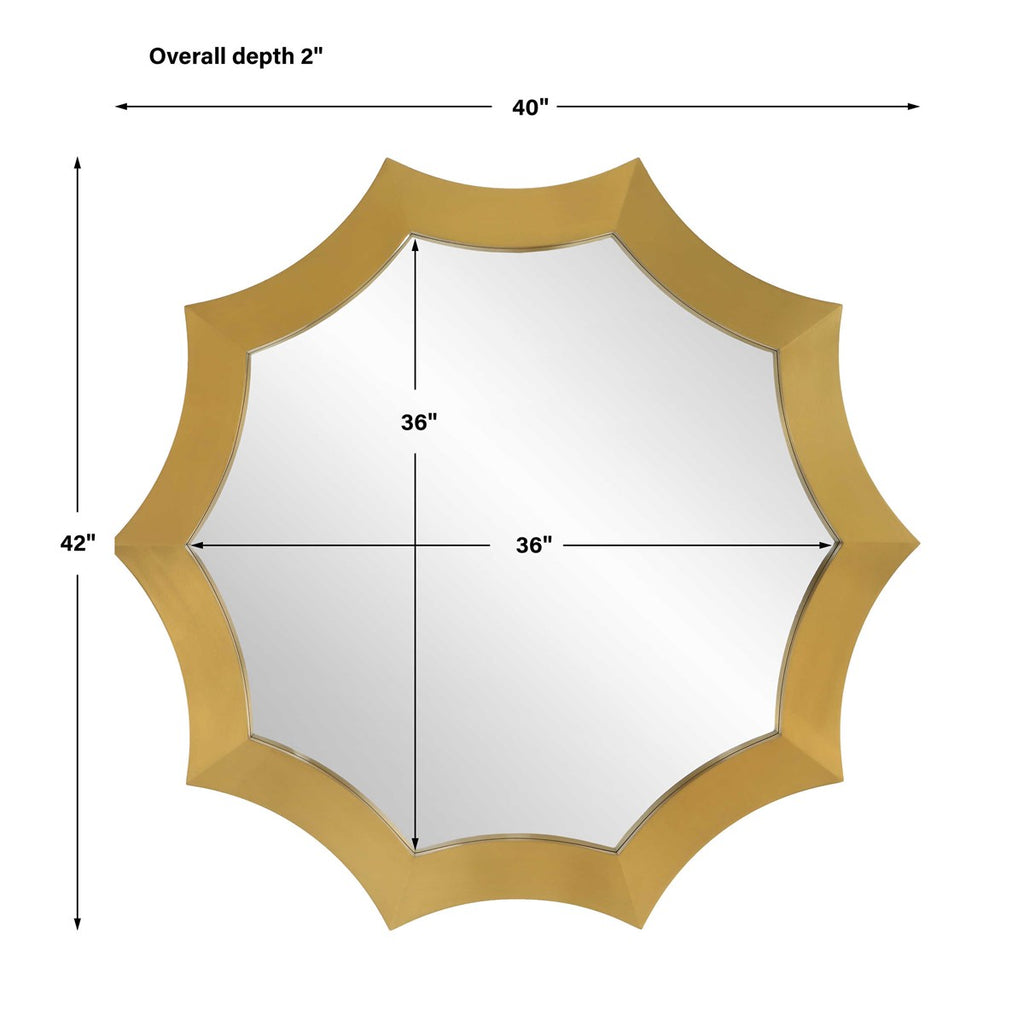 Flare Brushed Brass Round Mirror - Bombay Mercantile