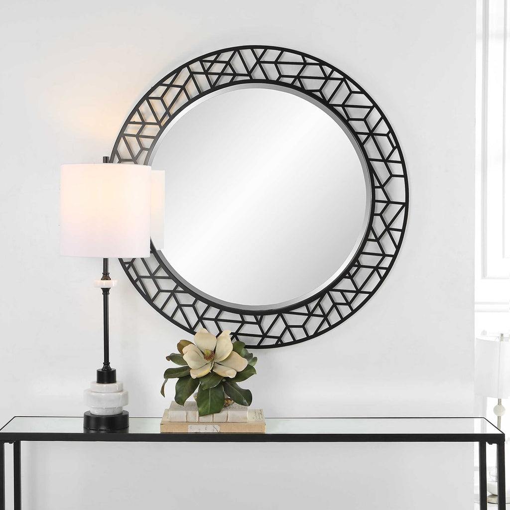 Mosaic Metal Round Mirror - Bombay Mercantile