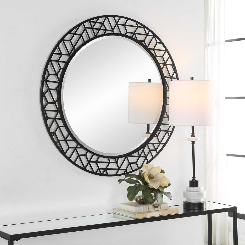 Mosaic Metal Round Mirror - Bombay Mercantile