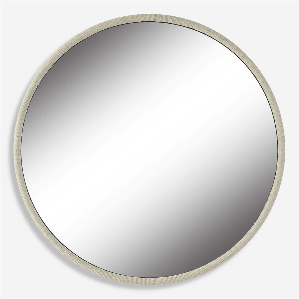 Ranchero White Round Mirror - Bombay Mercantile