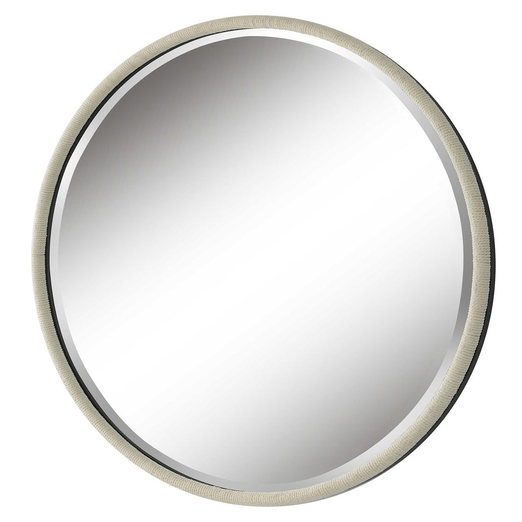 Ranchero White Round Mirror - Bombay Mercantile