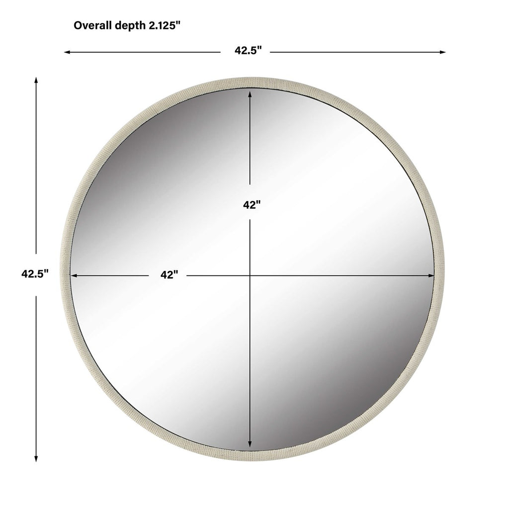 Ranchero White Round Mirror - Bombay Mercantile