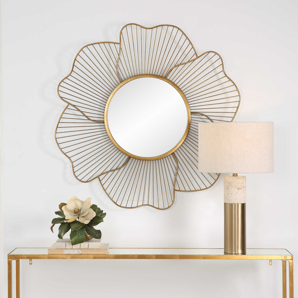Blossom Gold Floral Mirror - Bombay Mercantile
