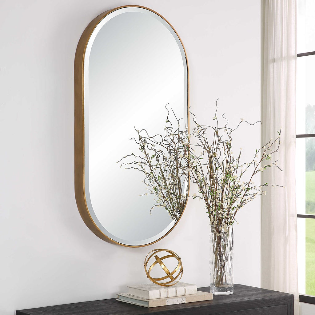 Lago Oval Gold Mirror - Bombay Mercantile