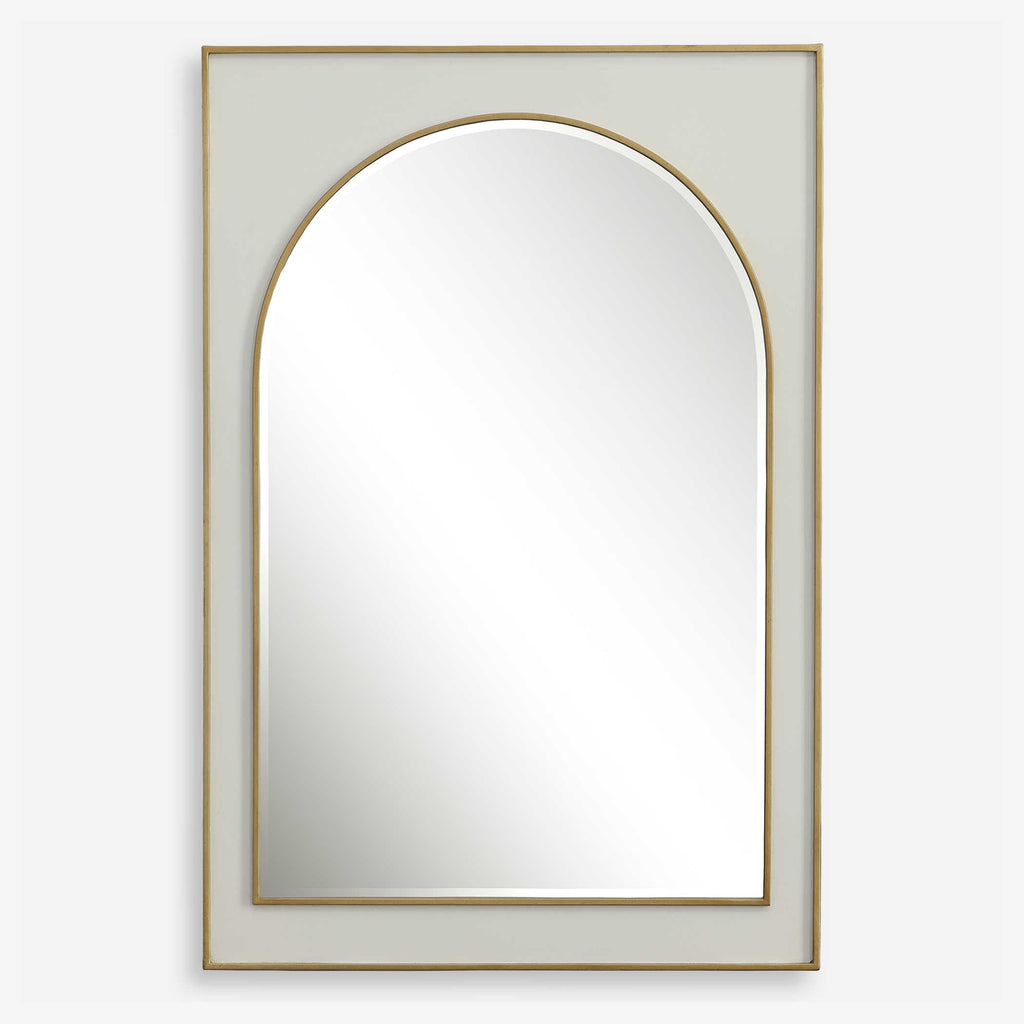 Crisanta Gloss White Arch Mirror - Bombay Mercantile