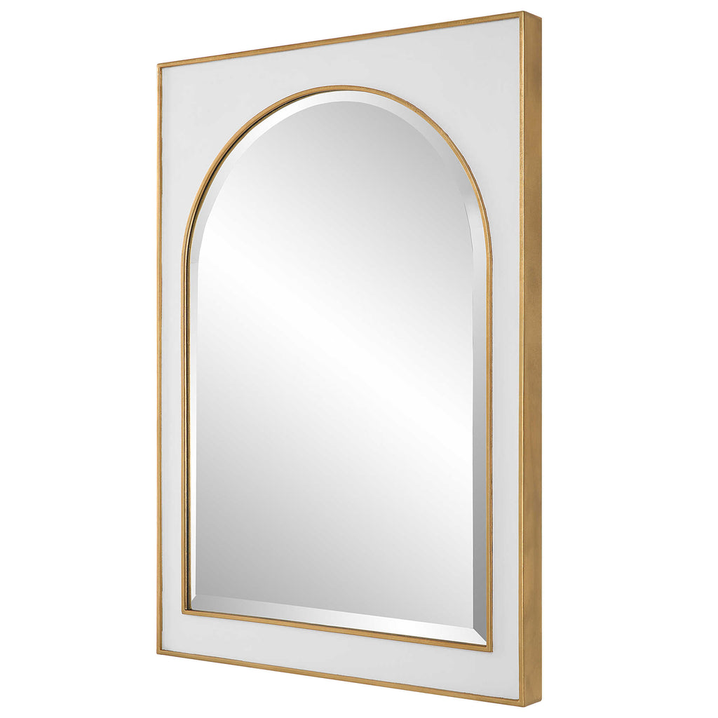 Crisanta Gloss White Arch Mirror - Bombay Mercantile