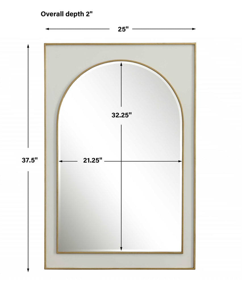 Crisanta Gloss White Arch Mirror - Bombay Mercantile