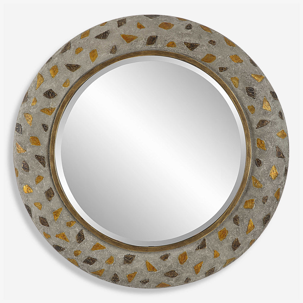 Copper Terrazzo Round Mirror - Bombay Mercantile