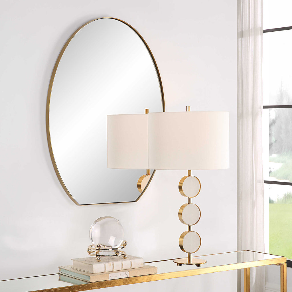 Cabell Brass Oval Mirror - Bombay Mercantile