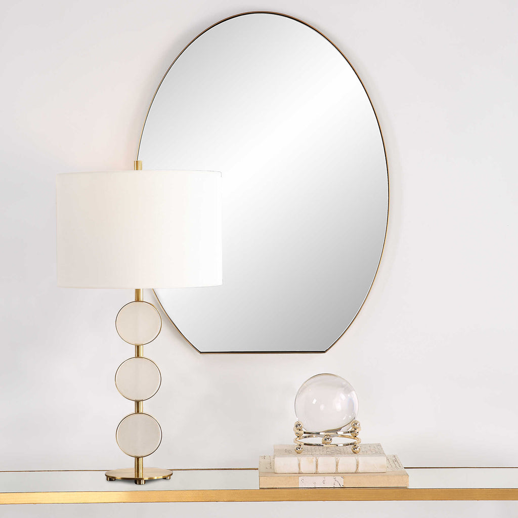 Cabell Brass Oval Mirror - Bombay Mercantile