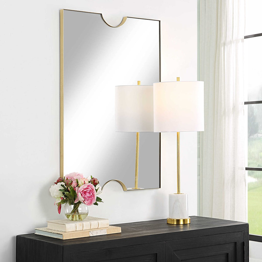 Ticket Gold Vanity Mirror - Bombay Mercantile
