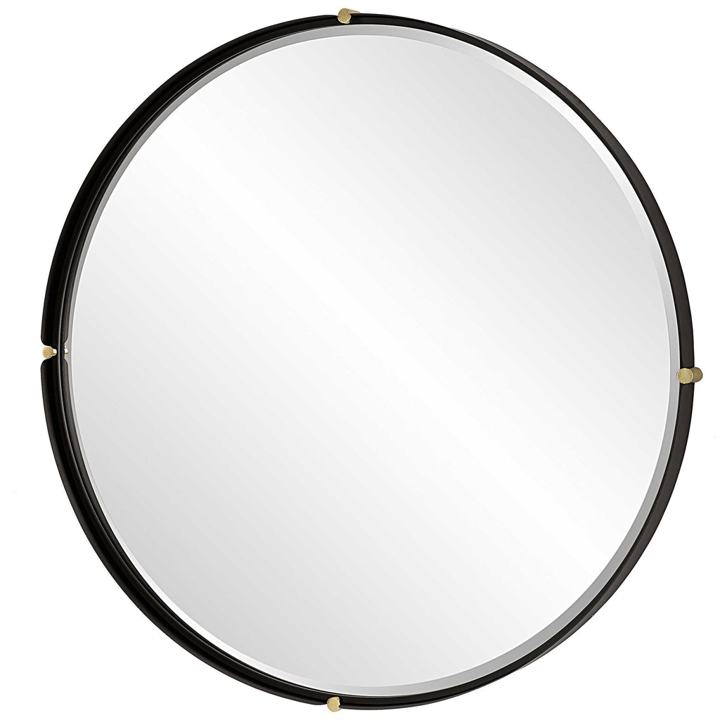 Bonded Round Black Mirror - Bombay Mercantile