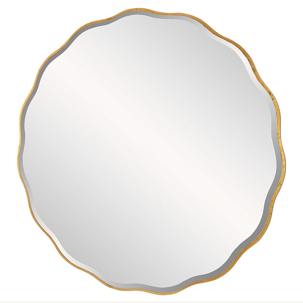 Aneta Large Gold Round Mirror - Bombay Mercantile