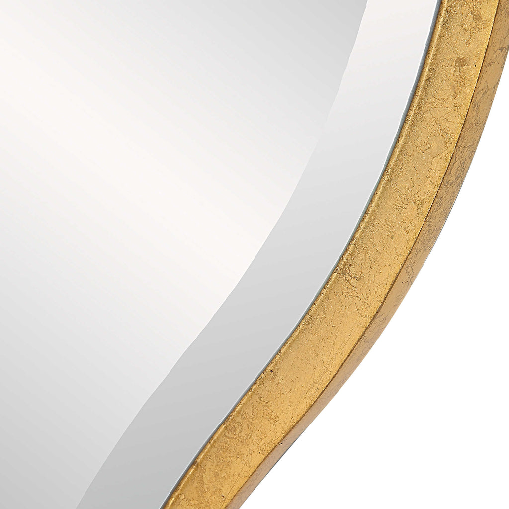Aneta Large Gold Round Mirror - Bombay Mercantile