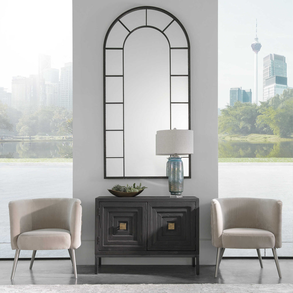 Dillingham Black Arch Mirror - Bombay Mercantile
