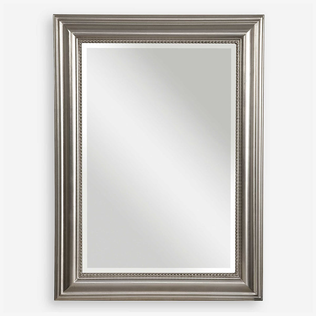 Stuart Silver Beaded Mirror - Bombay Mercantile