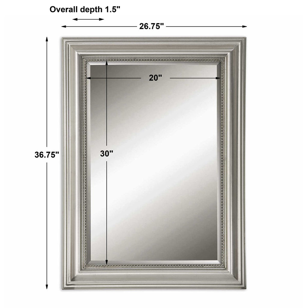 Stuart Silver Beaded Mirror - Bombay Mercantile