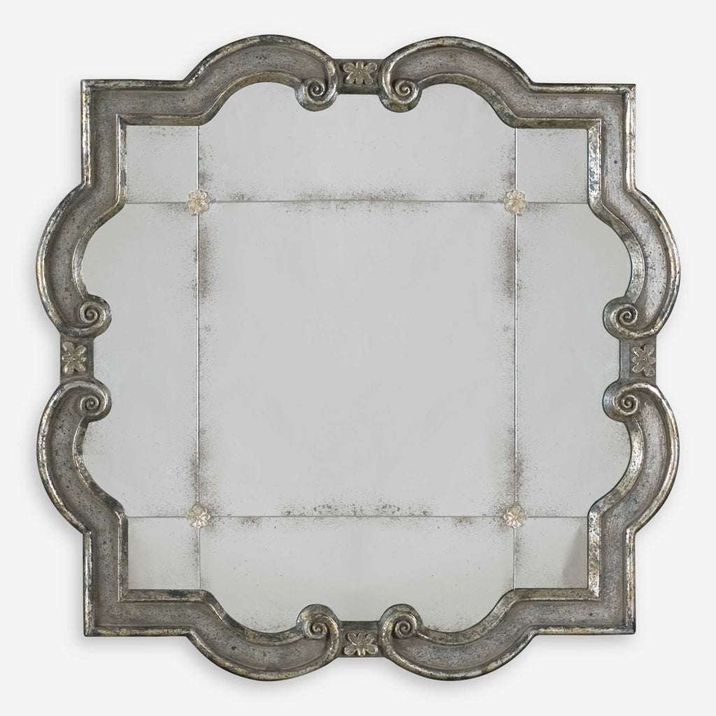 Prisca Distressed Silver Mirror - Bombay Mercantile