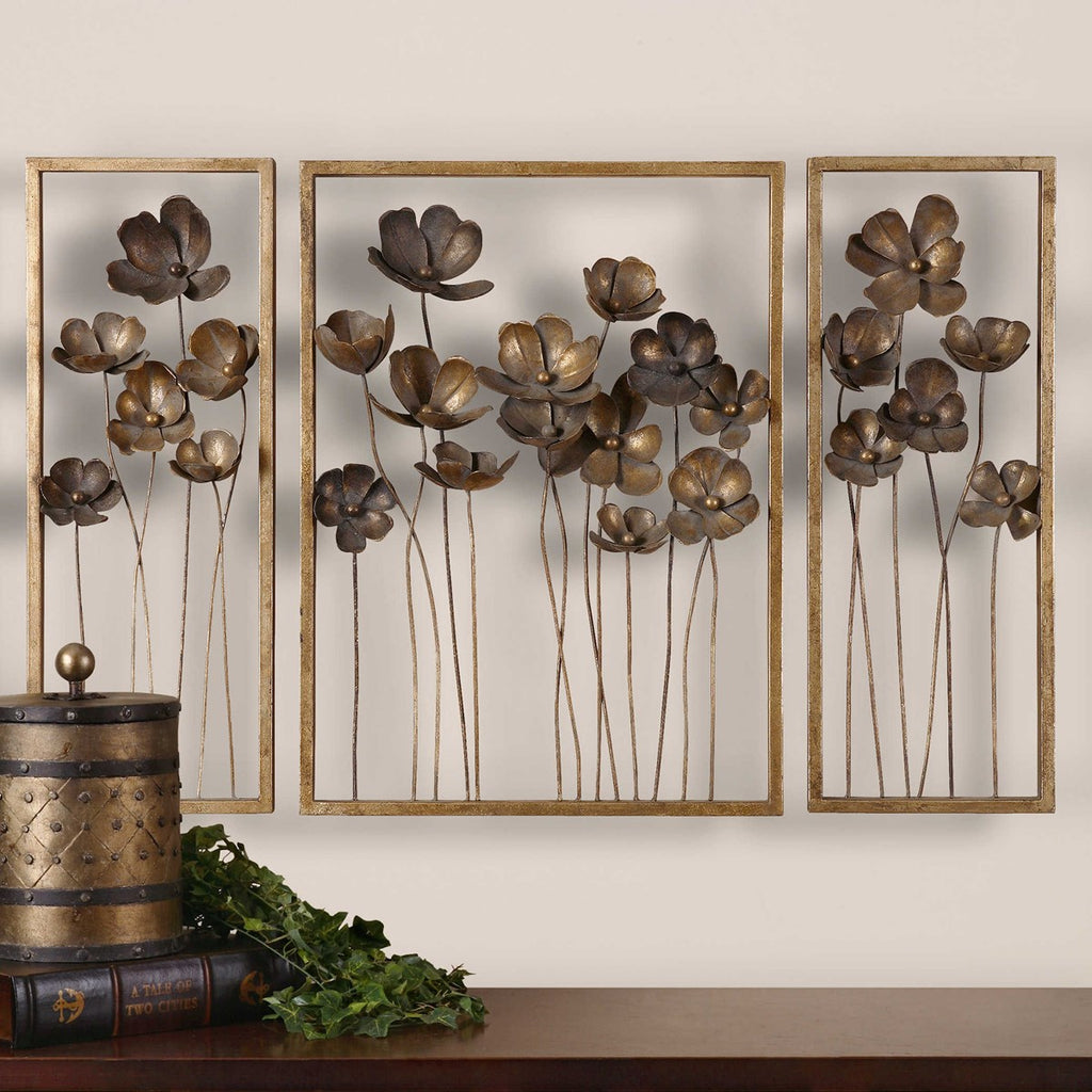 Metal Tulips Wall Art Set of 3 - Bombay Mercantile
