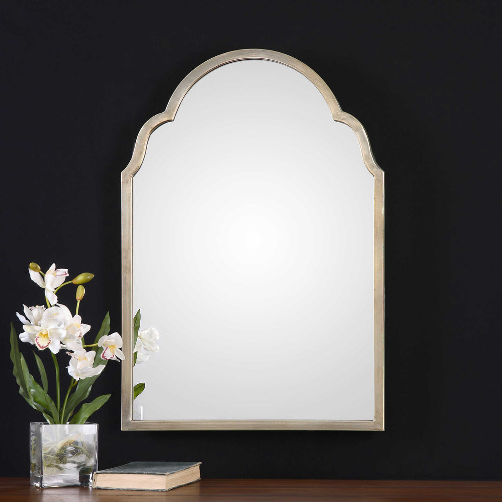 Brayden Petite Silver Arch Mirror - Bombay Mercantile
