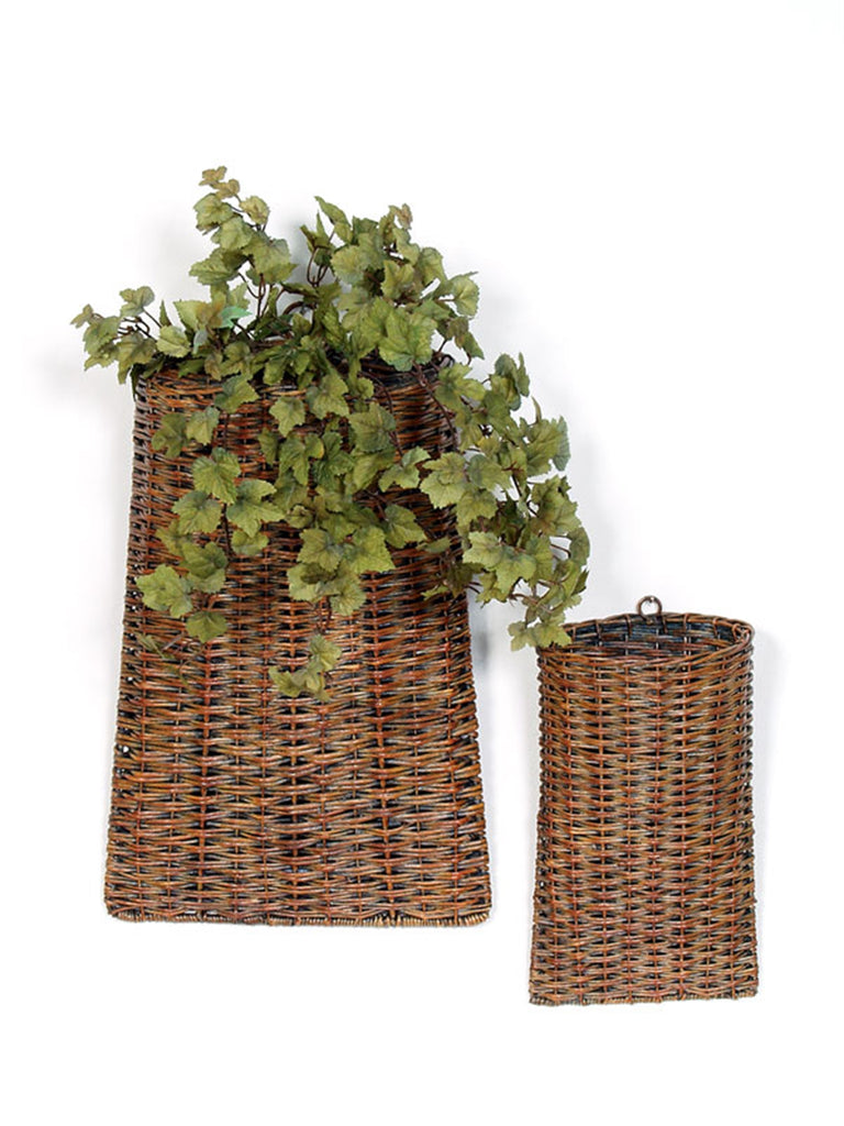 Rattan Wall Basket, set of 2 - Bombay Mercantile