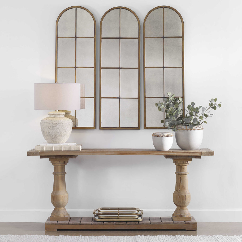 Amiel Arched Brown Mirror - Bombay Mercantile