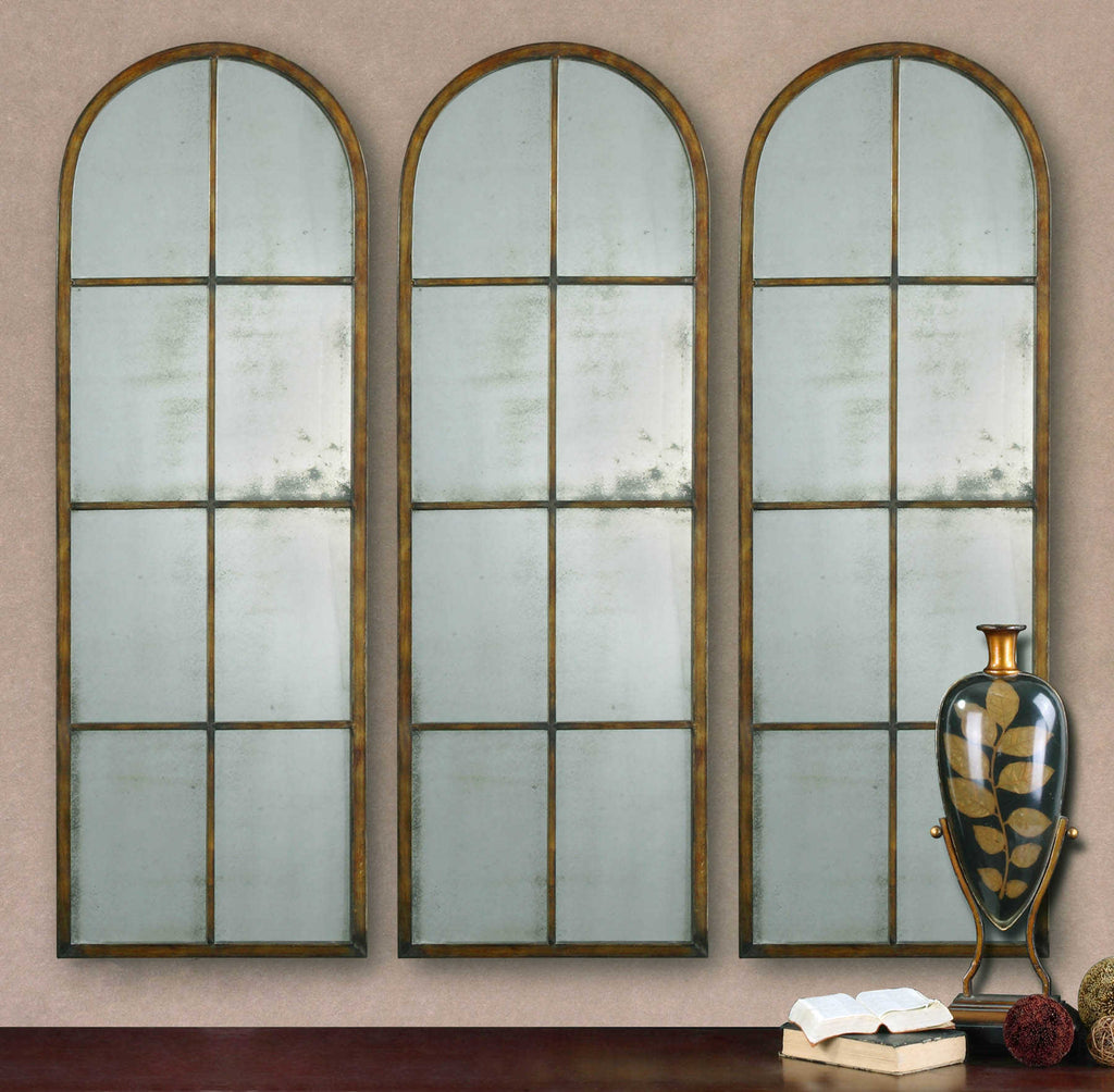 Amiel Arched Brown Mirror - Bombay Mercantile