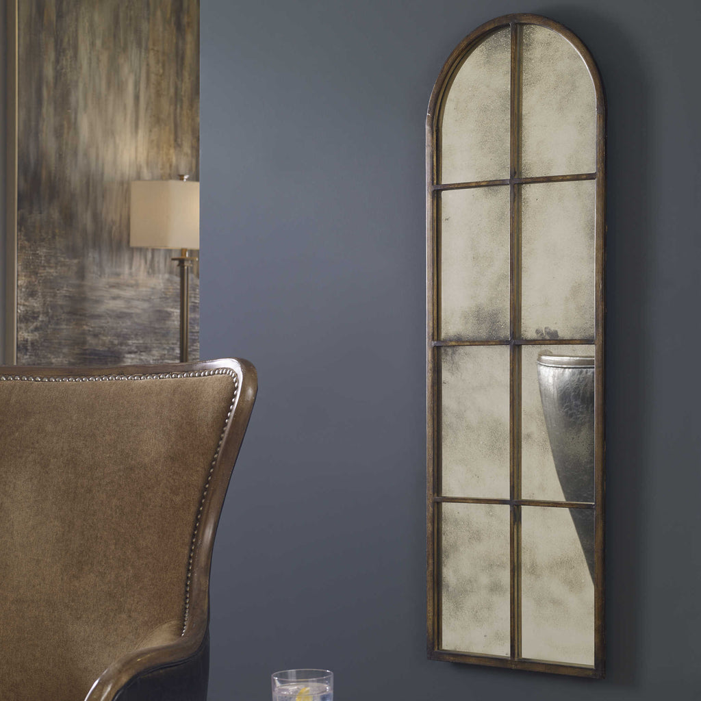 Amiel Arched Brown Mirror - Bombay Mercantile