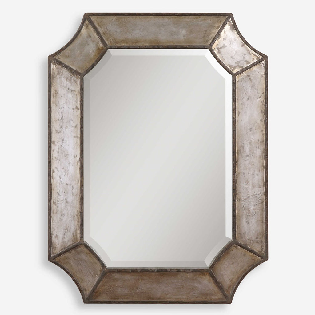 Elliot Distressed Aluminum Mirror - Bombay Mercantile