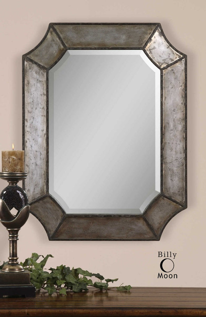 Elliot Distressed Aluminum Mirror - Bombay Mercantile