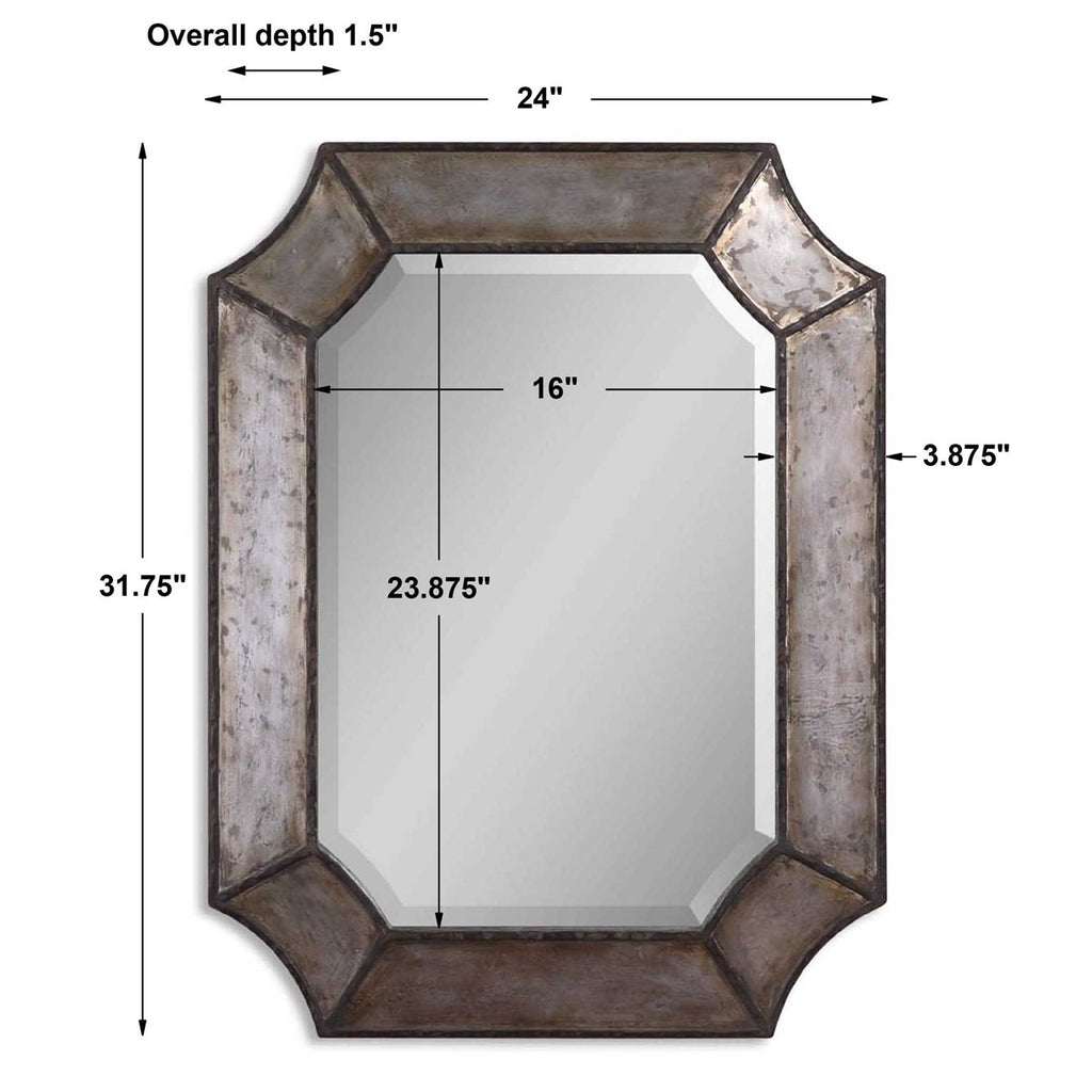 Elliot Distressed Aluminum Mirror - Bombay Mercantile