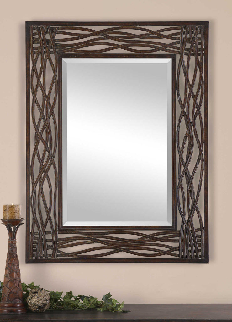 Dorigrass Brown Metal Mirror - Bombay Mercantile