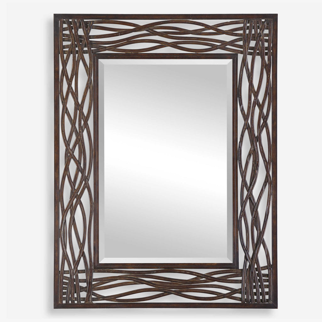 Dorigrass Brown Metal Mirror - Bombay Mercantile