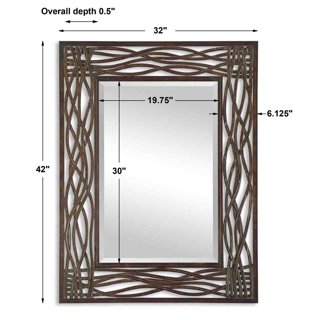 Dorigrass Brown Metal Mirror - Bombay Mercantile