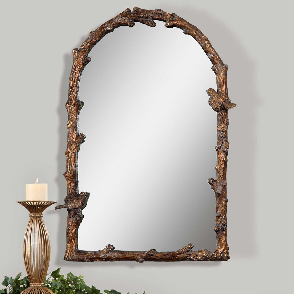Paza Antique Gold Arch Mirror - Bombay Mercantile
