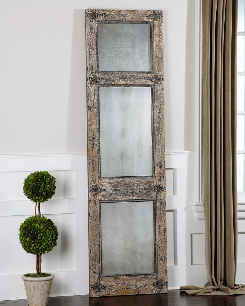 Saragano Distressed Leaner Mirror - Bombay Mercantile