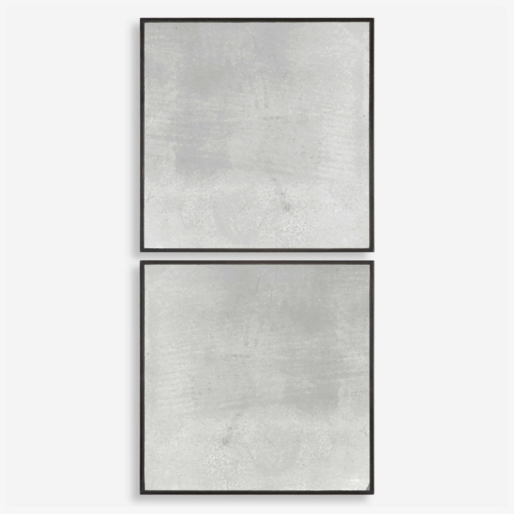 Matty Antiqued Square Mirrors, Set of 2 - Bombay Mercantile