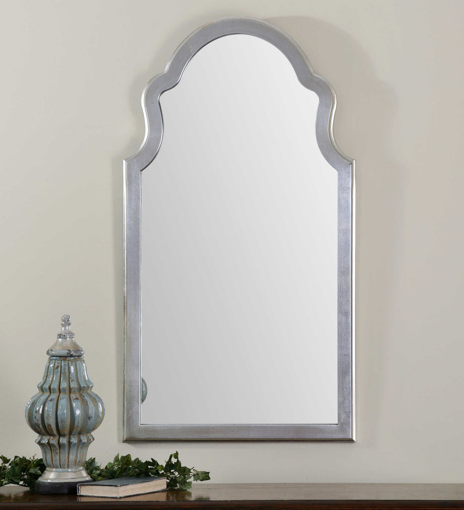 Brayden Arched Silver Mirror - Bombay Mercantile