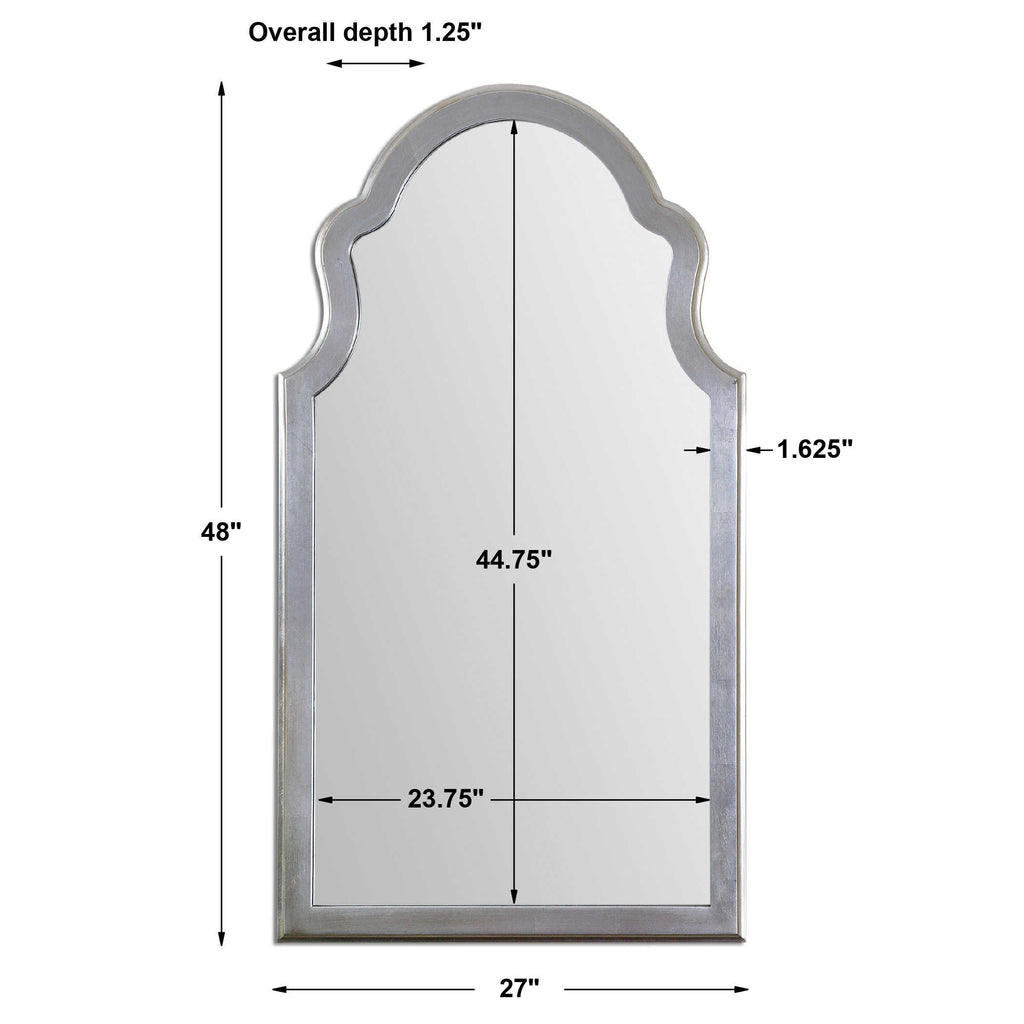 Brayden Arched Silver Mirror - Bombay Mercantile