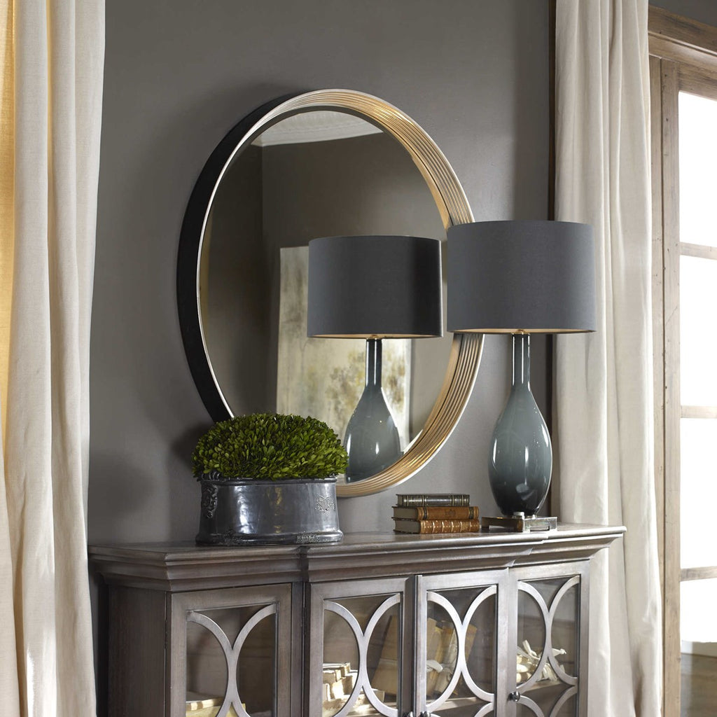 Serenza Round Silver Mirror - Bombay Mercantile