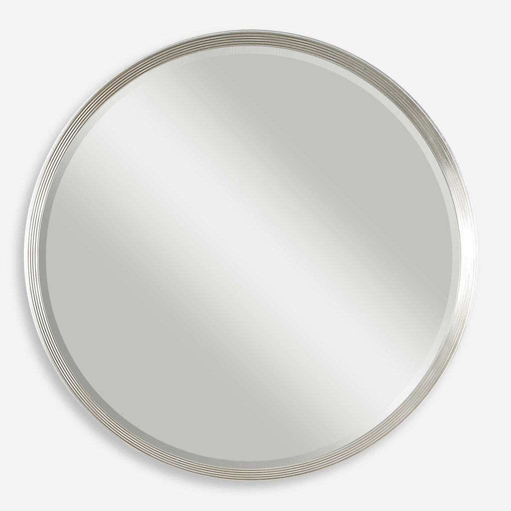 Serenza Round Silver Mirror - Bombay Mercantile