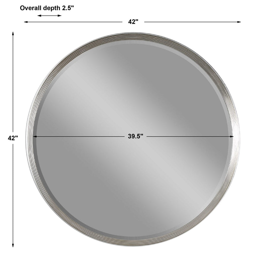 Serenza Round Silver Mirror - Bombay Mercantile