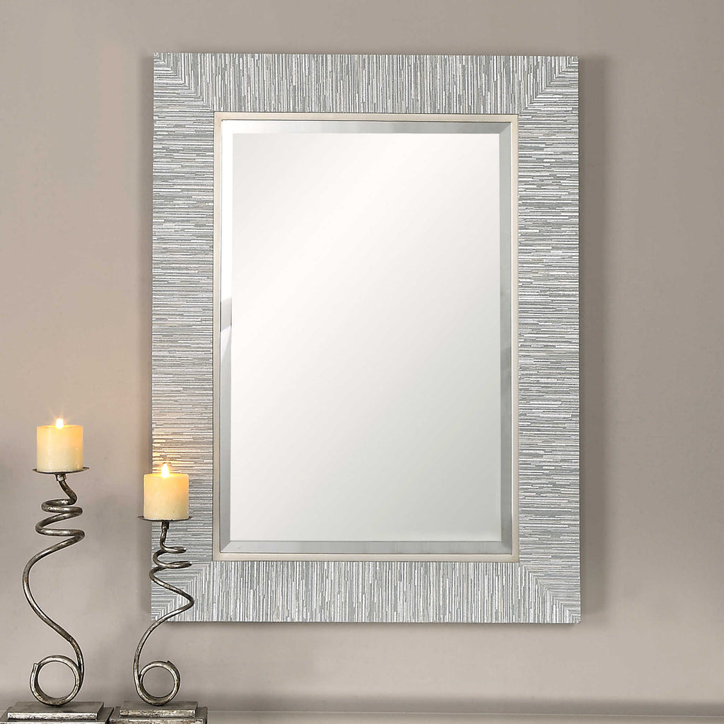 Belaya Gray Wood Mirror - Bombay Mercantile