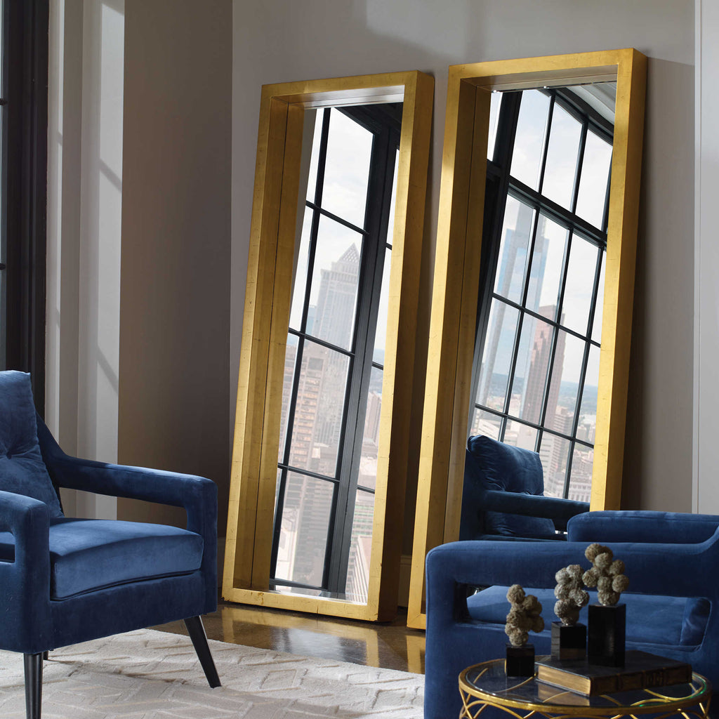 Edmonton Gold Leaner Mirror - Bombay Mercantile
