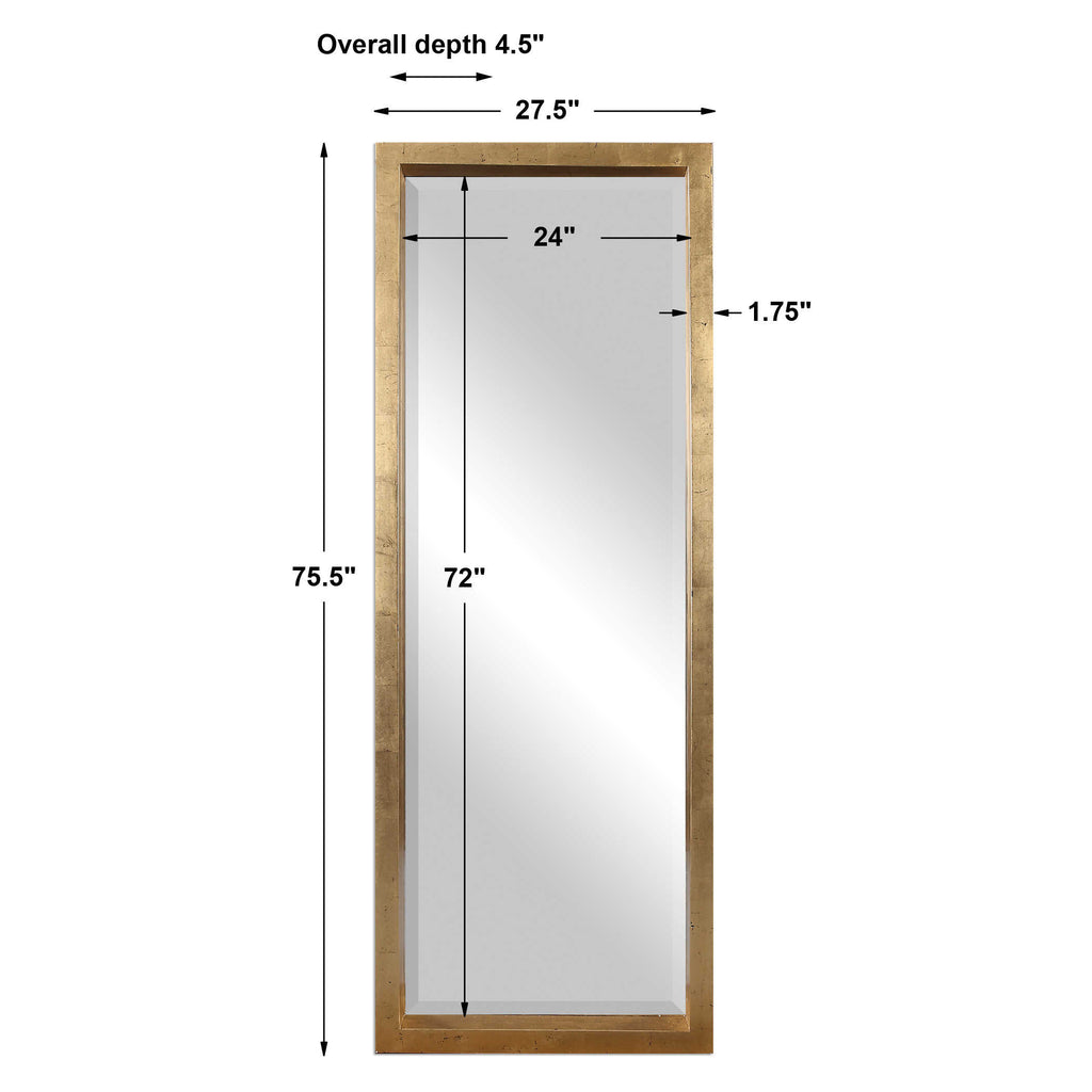 Edmonton Gold Leaner Mirror - Bombay Mercantile
