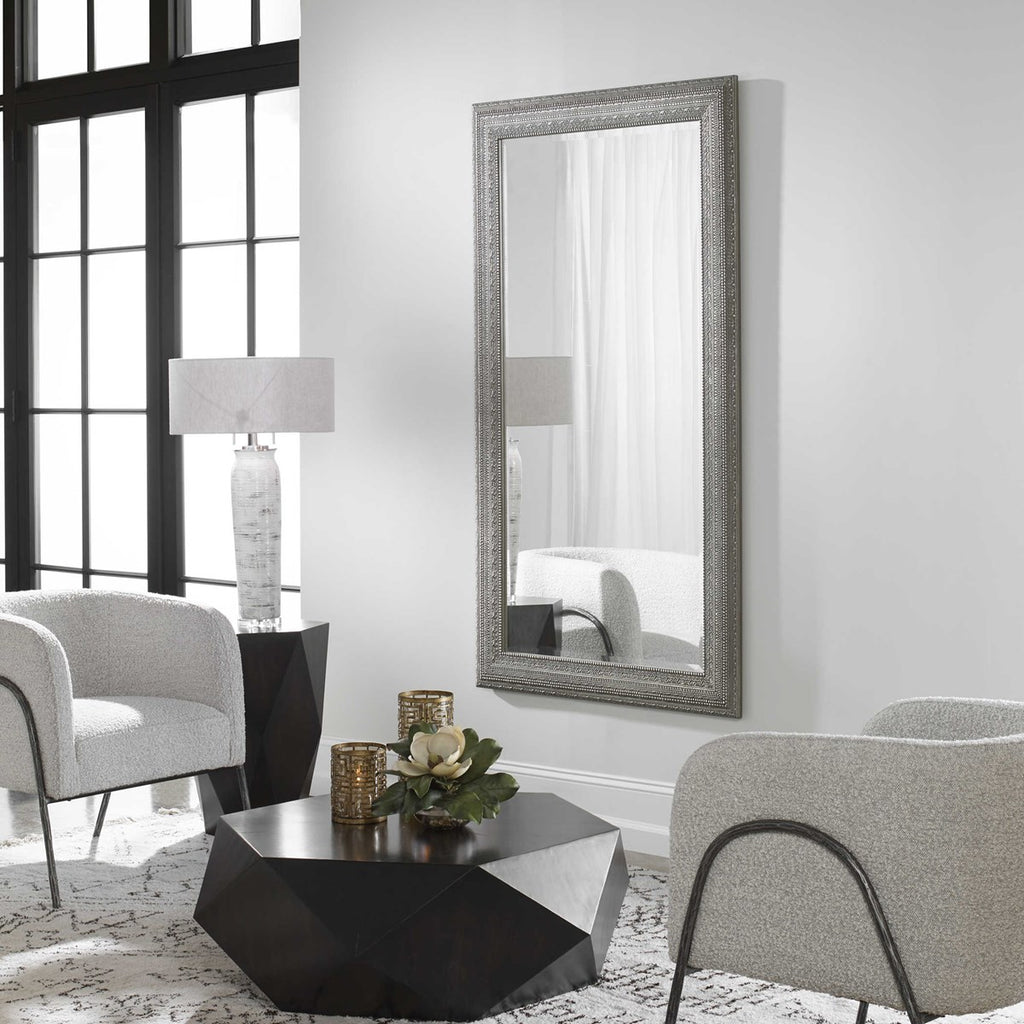 Malika Antique Silver Mirror - Bombay Mercantile