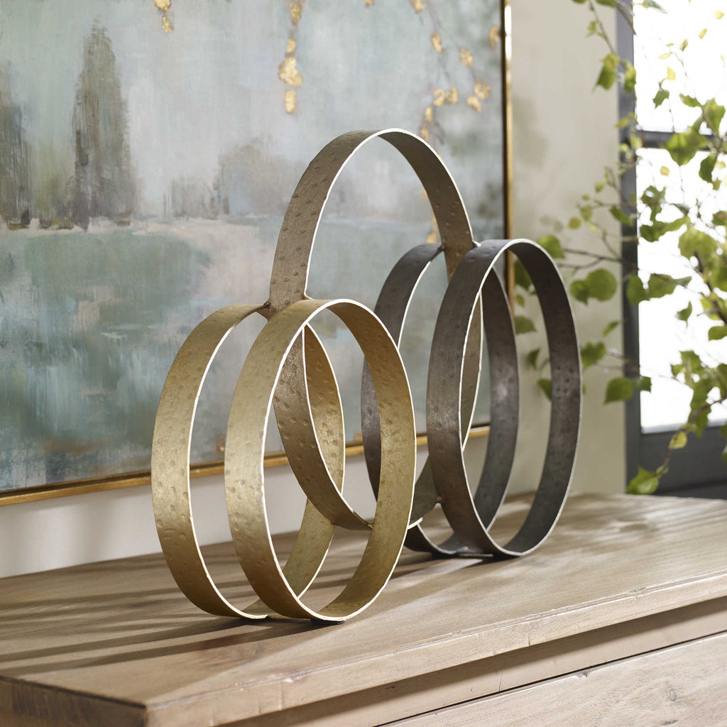 Adilynn Iron Ring Sculpture - Bombay Mercantile