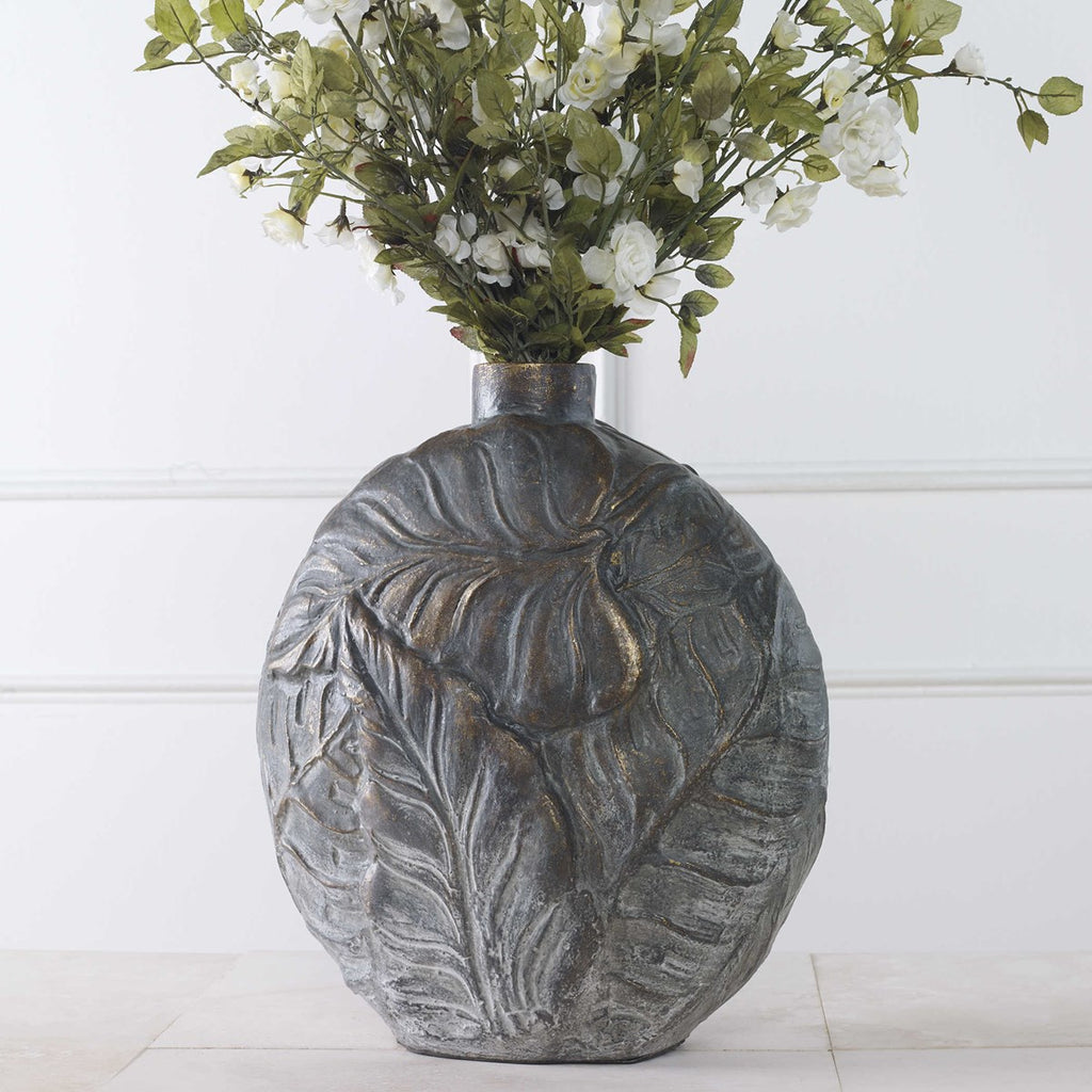 Palm Aged Patina Paradise Vase - Bombay Mercantile