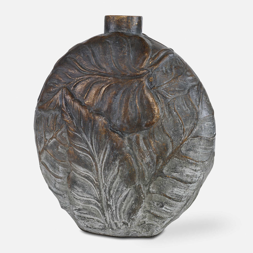 Palm Aged Patina Paradise Vase - Bombay Mercantile
