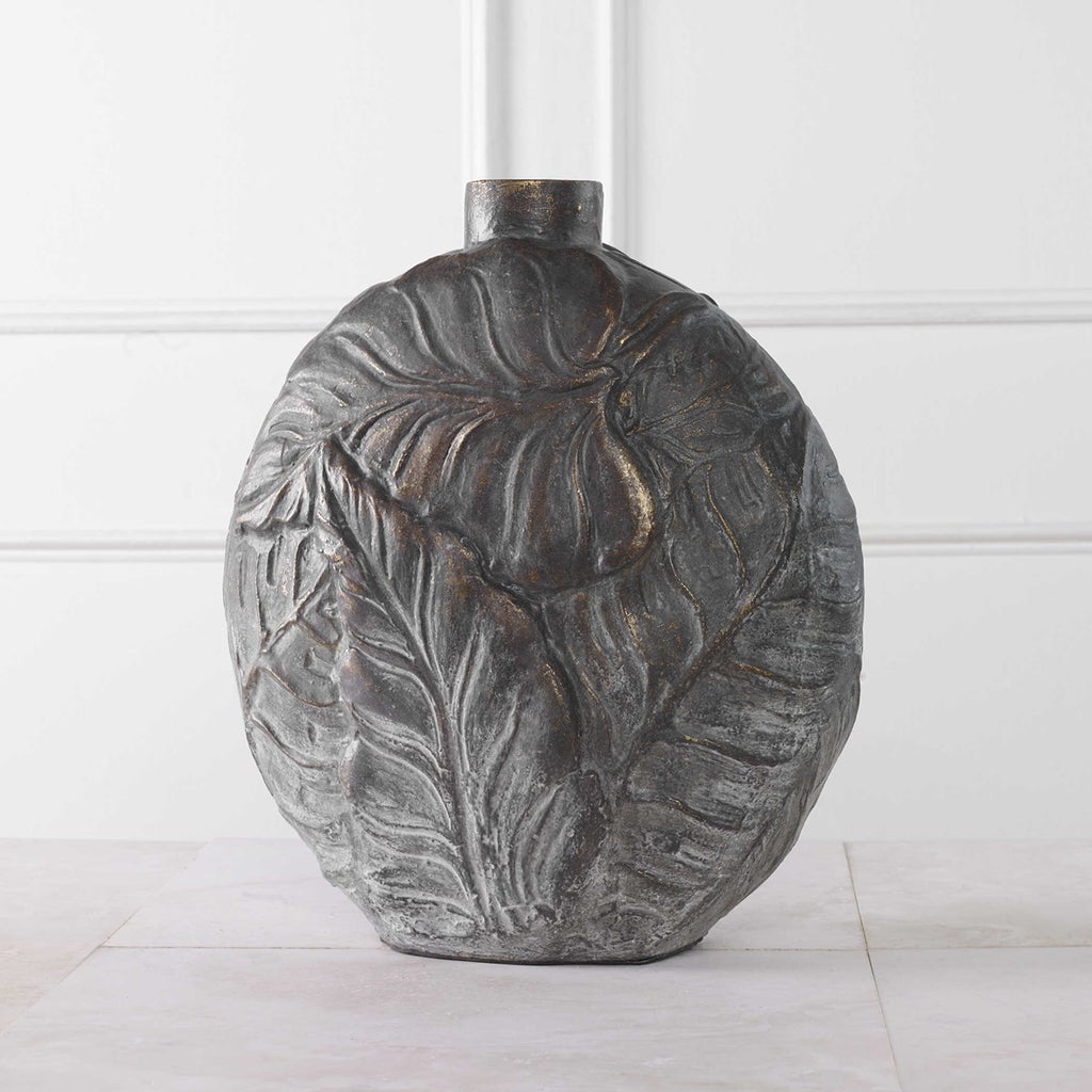 Palm Aged Patina Paradise Vase - Bombay Mercantile